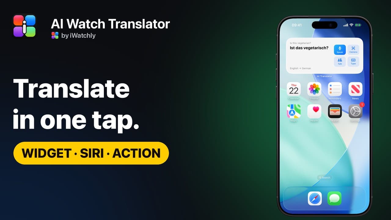 Translate From a Widget, the Action Button or Siri